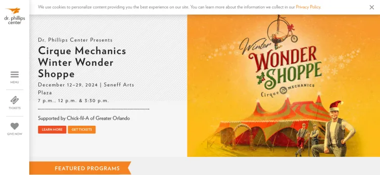 Screenshot DrPhillipsCenter.org