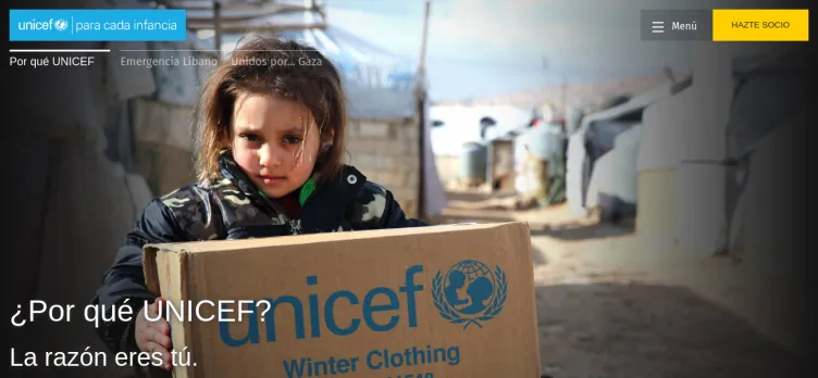 Screenshot Unicef.es