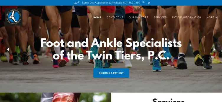 Screenshot FootAndAnkleTwinTiers.com