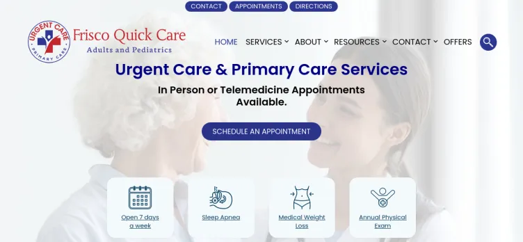 Screenshot QuickCareClinics.org