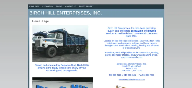 Screenshot Birch-Hill-Enterprises.com