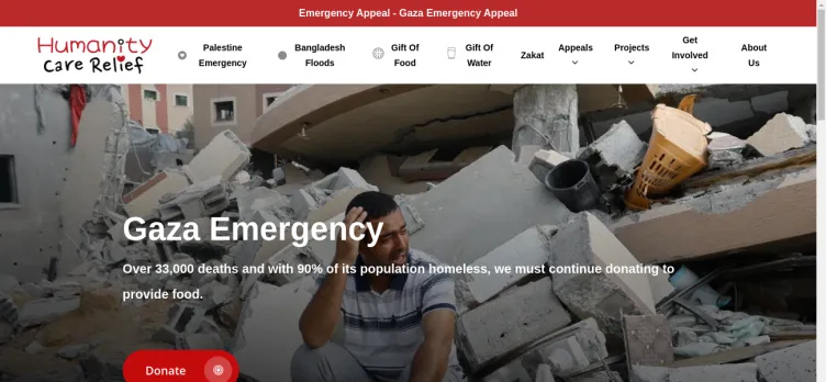 Screenshot Humanity Care Relief