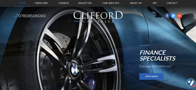 Screenshot Clifford Car Sales