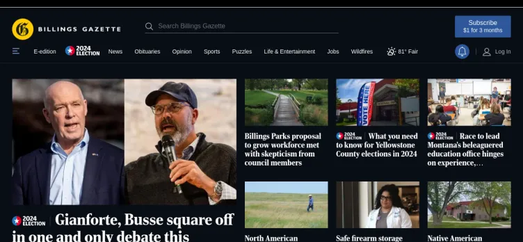 Screenshot Billings Gazette