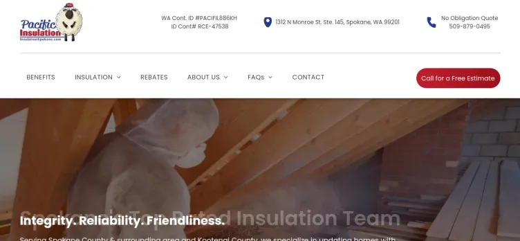 Screenshot InsulationSpokane.com