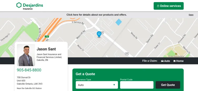 Screenshot AutoInsuranceOakville.ca