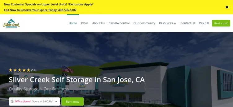 Screenshot Silver Creek Self Storage