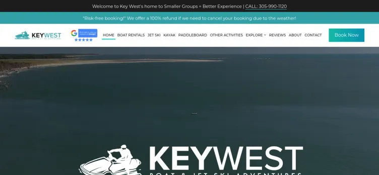 Screenshot Key West Boat & Jet Ski Adventures