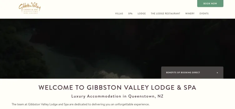 Screenshot Gibbston Valley Lodge & Spa