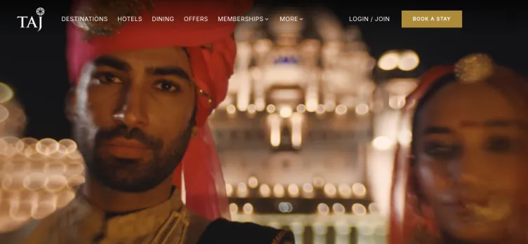 Screenshot Taj Hotels