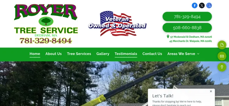 Screenshot Royer Tree Service