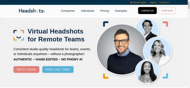 Screenshot Headshots.com