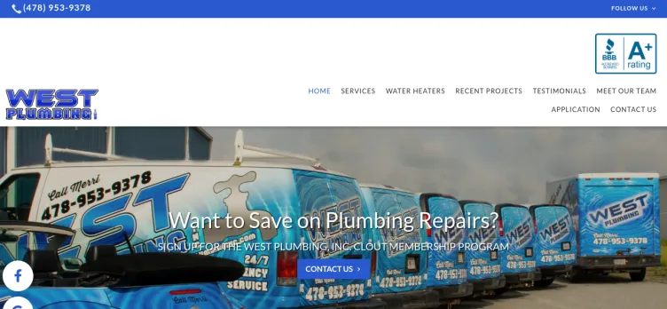 Screenshot WestPlumbing.com