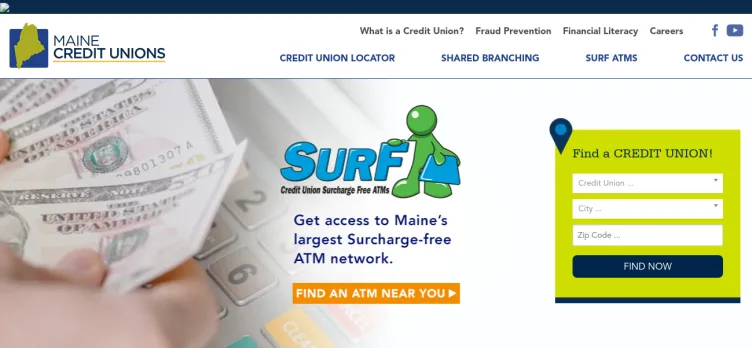 Screenshot Maine Credit Unions