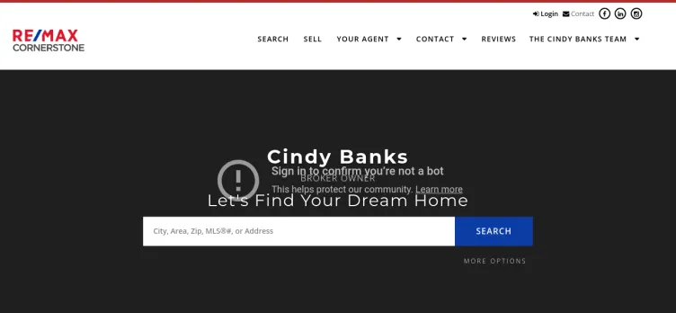 Screenshot CindyBanks.com