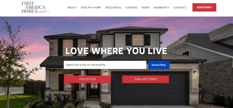 Screenshot First America Homes