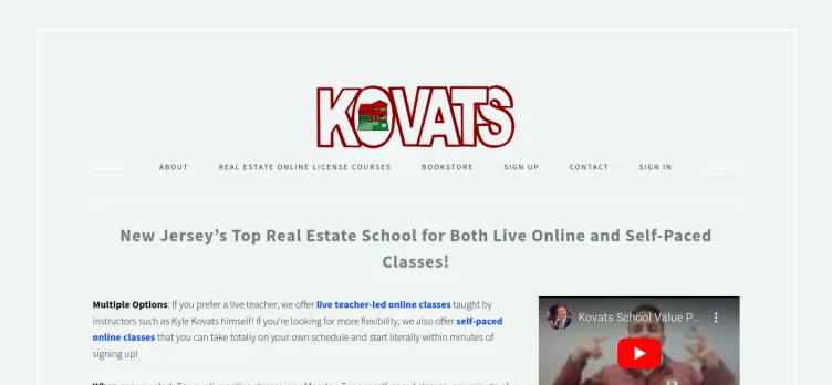 Screenshot KovatsSchool.com