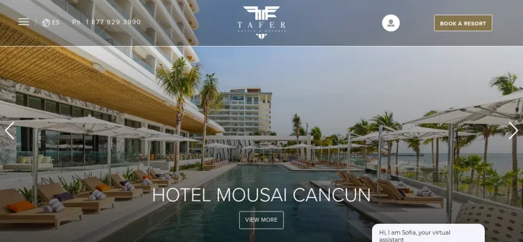 Screenshot TaferResorts.com