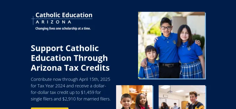 Screenshot Catholic Education Arizona