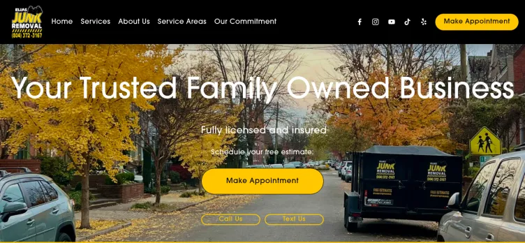 Screenshot EliasJunkRemoval.com
