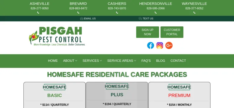 Screenshot Pisgah Pest Control