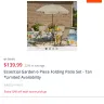 Kmart - essential garden 6 piece patio set - tan