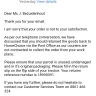 Homechoice - incorrect bedding set received