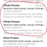 Etihad Airways - changed our confirmed booking without notifying us