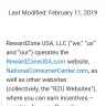 Reward Zone USA - never got $1,000. gift card