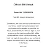 Official SIM Unlock - Unlock eligibility check / official sim unlock order