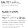 Outdoors Online - non received yeti tumbler