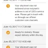 LBC Express - delay and unanswered emails of follow up status regarding delivery