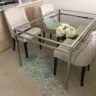 Pottery Barn - shattered glass top dining table