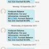 Vodacom - vodacom is still sending me "balance notifications" sms messages for an account that's not my account!!